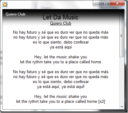lyrics plugin for windows media player 12